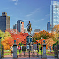 George Washington and Boston's Public Garden in Autumn